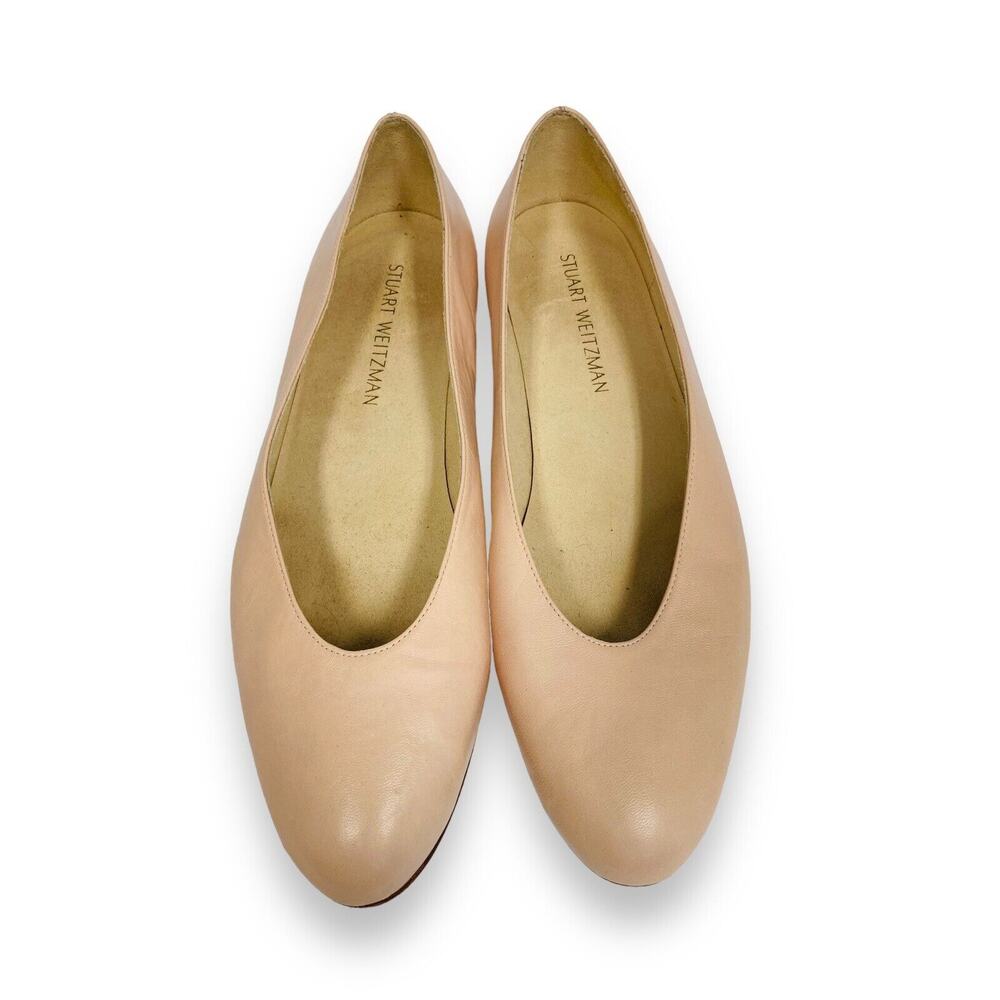 STUART WEITZMAN Pink Leather Chicflat Ballet Flats Shoes Size 10.5 - Picture 4 of 8